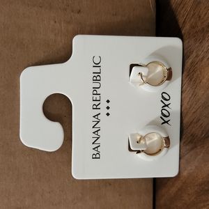 Mini Enamel Huggies White/Gold